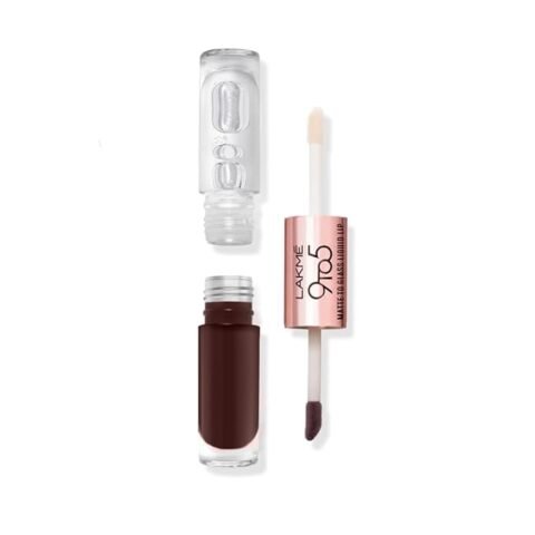 Lakme 9 to 5 Matte to Glass Liquid Lip in Walnut Praline – 7.6ml