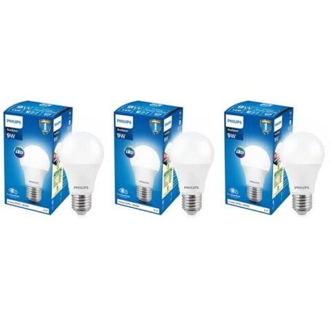 Philips Pack of 3 E27 9-Watt LED Bulbs (Cool Day Light)