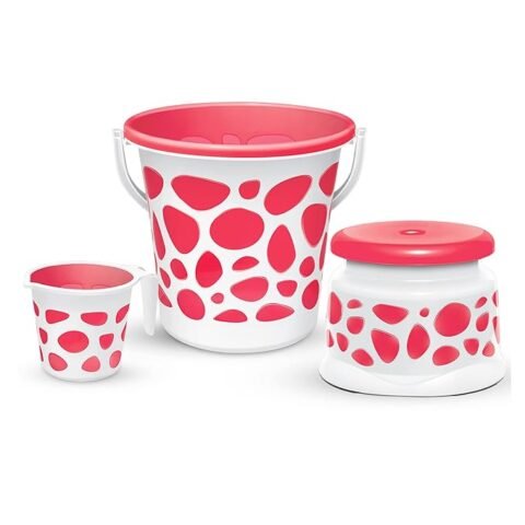 MILTON Spa 3 – 20 red 3 Piece Set: Bucket, Mug & Stool