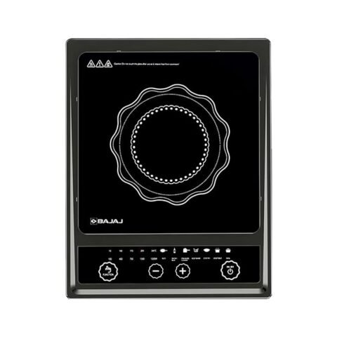 Bajaj Splendid 140TS Induction Cooktop – 1400W with Tact Switch (Black/Silver)