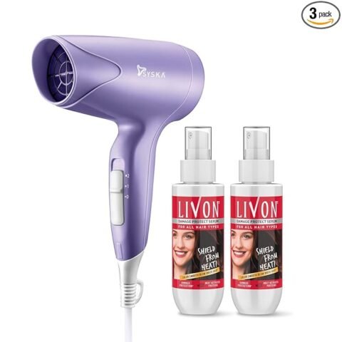 Livon Damage Protect Serum (Pack of 2) with Syska Hair Dryer