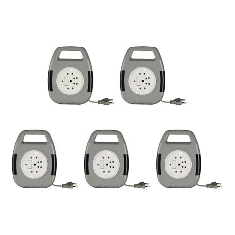 Anchor by Panasonic 2Pin 8 Mtr Extension Flex Box with Indicator & Handle | Pack of 5