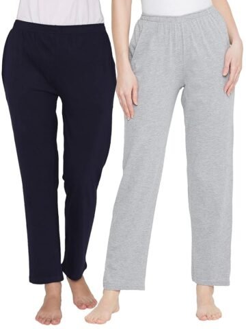 Clovia Women’s Crepe Pack of 2 Basic Pyjama