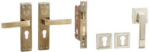 Harrison BREEZA-66775 Iron Projecto Door Handle Set (Silver, 2 Keys)