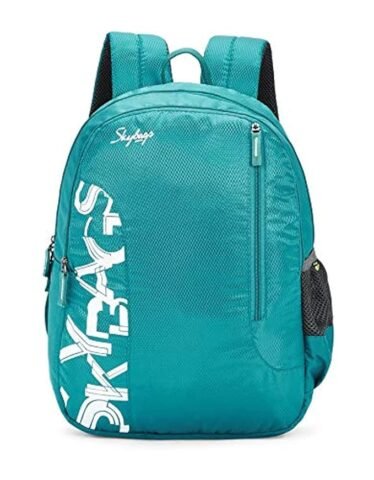 Skybags Casual Backpack 28L in Green – Soft Mesh Design with Padded Shoulder Strap, Front Pocket, and Side Bottle Holder