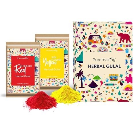 Puremazing by Imvelo Red & Yellow Holi Colors (Pack of 2, 80 Grams)