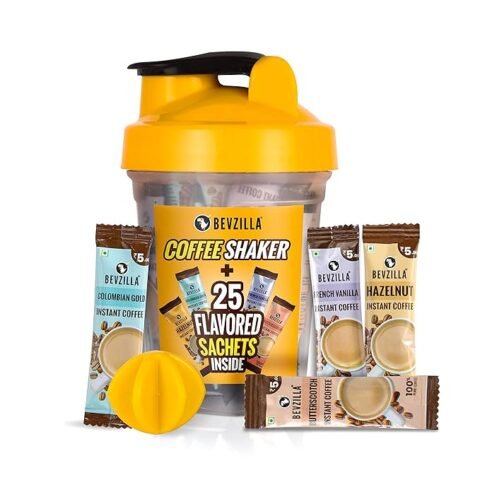 Bevzilla Instant Coffee Sachets & BPA Free Shaker Set