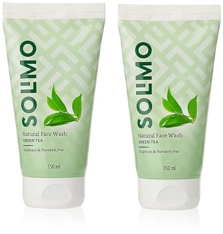 Amazon Brand – Solimo Green Tea Face Wash, Pack of 2