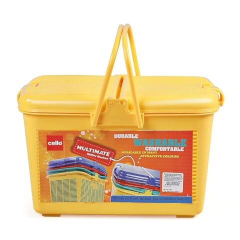 Cello Multimate Plastic Small Yellow Laundry Basket