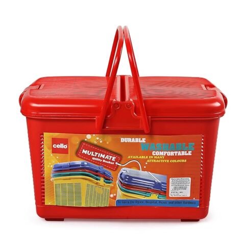 Cello Multimate Polypropylene Utility Basket, Small, Red