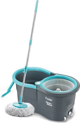 Prestige Alpha with 2 Microfiber heads 360 Degree Spinner Mop Set (Grey, Blue)