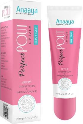 anaaya Perfect Pout Lip Balm SPF 30 Enriched with Shea and Cocoa Butter Berry Fruit (Pack of: 1, 10 g)