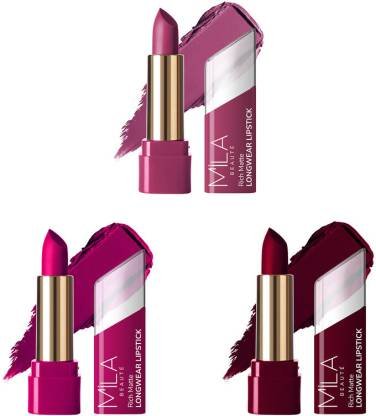 MILA BEAUTÉ Matte Longwear Lipstick Combo For Woman|Up To 8 Hrs Stay|Enriched With Vitamin E