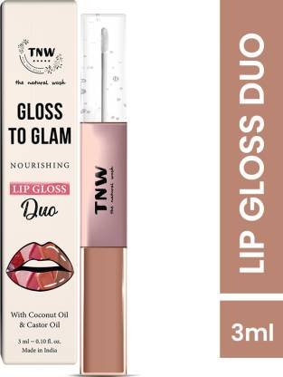 TNW – The Natural Wash Gloss To Glam Nourishing Lip Gloss Duo | Brown | 1.5ml*1.5ml (3 ml, Raindrop- Truffle)