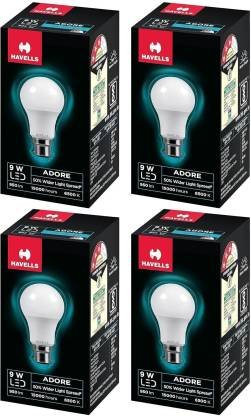 HAVELLS 9 W Round B22 LED Bulb (White, Pack of 4)