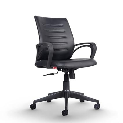 CELLBELL C104 Medium-Back Leatherette Office Chair [Black]