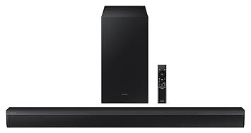 Samsung Soundbar (HW-C45E/XL) 2.1 Channel, 300W, Dolby Digital, 3 Speakers, Wireless Subwoofer, Bluetooth Enabled and DTS Virtual X Experience Sound (Black)
