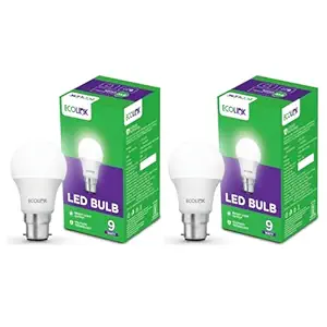 EcoLink 9-Watt Base B22 LED Bulb (Cool White, Pack of 2)