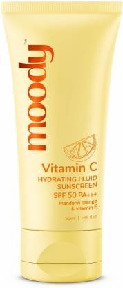 MOODY Sunscreen – SPF 50 PA+++ Vitamin C Hydrating Fluid Sunscreen Mandarin Orange & Vitamin E (50 ml)