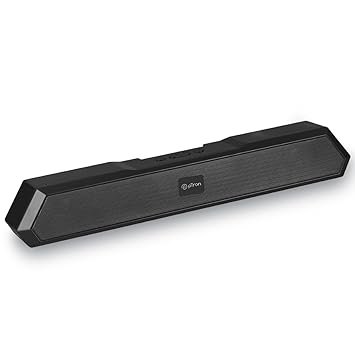 pTron Fusion Evo v4 16W Bluetooth Soundbar Speaker, Dual Drivers, up to 19Hrs Playtime, Soundbar for Phone/TV/Laptop/Tablets, BT5.2/Aux/TF Card/USB Drive Playback & TWS Function (Graphite Black)