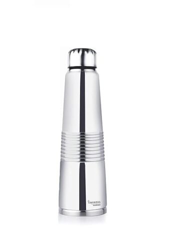 Crystal Pyramid Stainless Steel Water Bottle/Fridge Bottle, 1000 ml, Set of 1