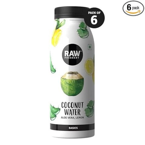 Raw Pressery Coconut Water with Aloe Vera Lemon, 200ml (Pack of 6)