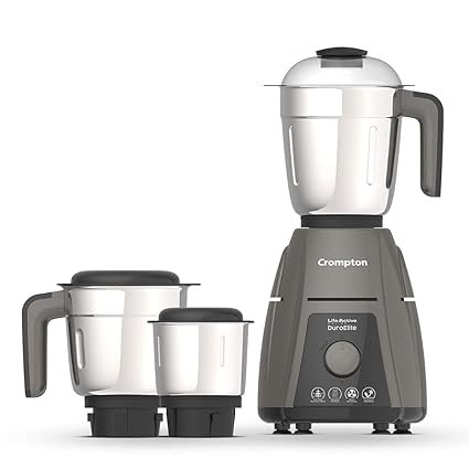 Crompton DuroElite 800Watt Mixer Grinder with Motor Vent-X Technology (3 Stainless Steel Jars, Mettalic Finish)