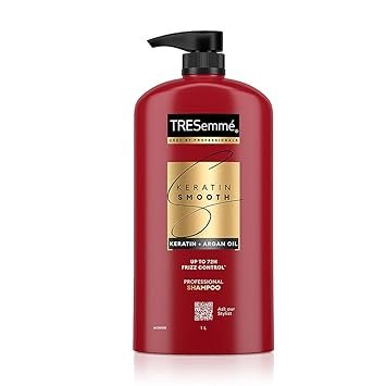 Tresemme Keratin Smooth Shampoo, 1L, for Straighter, Shinier Hair with Keratin & Argan Oil