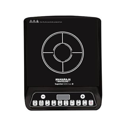 Maharaja Whiteline Superion 12DX Neo Plus Induction Stove with Pan Sensor Technology with 7 Preset Indian Menus – Black, 1200W
