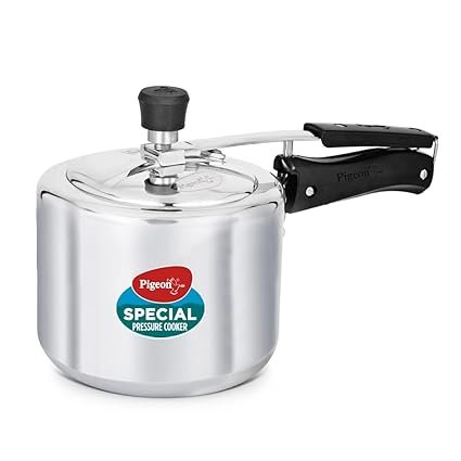 Pigeon by Stovekraft 3 Litre Special Aluminium Inner Lid Non-Induction Base Pressure Cooker (Silver) BIS Certified