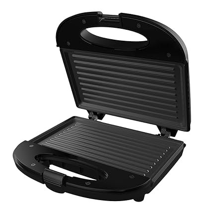 Crompton Instaserve Grill 800 Watts Sandwichmaker with Powerful Heating element (Black), Small