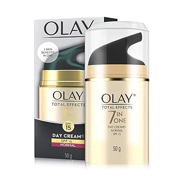 Olay Total Effects Day Cream with SPF 15 | Fights 7 Signs of Ageing | With Niacinamide and Green Tea Extracts | Normal, Oily, Dry, Combination Skin | 50g
