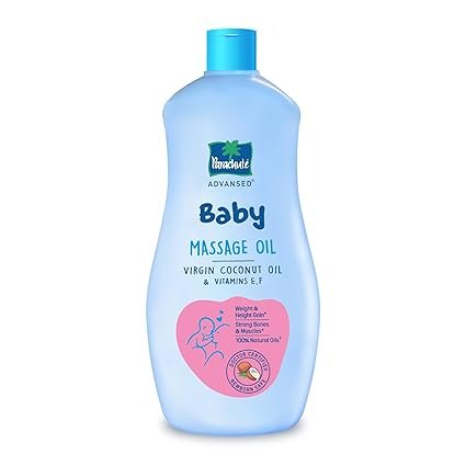 Parachute Advansed Baby Massage Oil for New Born | 100% Virgin Coconut Oil | Clinically Proven for Better Growth| Vitamin E & F| 400 Ml