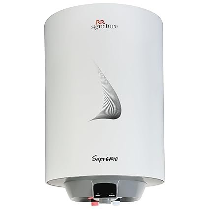 RR Signature Supremo 25L Star Rated Storage Water Heater for Home | Glass Line Tank Geyser | 8 Bar, Suitable for High Rise | Thermal Cutout | Safety Valve 2 Yr Warranty on Product & 6 Yr on Tank by RR