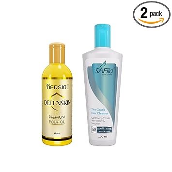Nersiol Defenskin Premium Body Oil & Safild Hair Cleanser Combo -100ml each