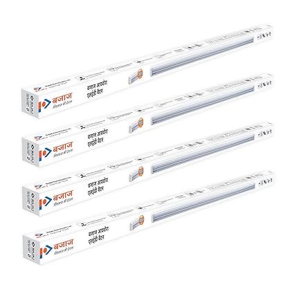 Bajaj Ivora 20W Led Tubelight | 2000 Lm Led Tubelight | Round Led Batten (White, Pack Of 4) | Rechargeable | 3.5 Kv Surge Protection | High Led Enhance | 1 Year Warranty