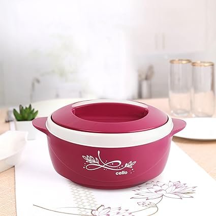 CELLO Sapphire Insulated Inner Steel Casserole for Roti, 1500ml, Pink | Hot Box for Kitchen | Hot Pot for Home | Chapati Box | Locks in The Cold & Heat for Long | Serving Bowl with Lid