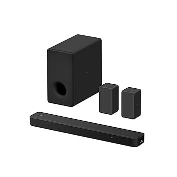 Sony HT-S2000 5.1ch Dolby Atmos Compact Soundbar Home Theatre System with SA-SW3 Wireless Subwoofer and SA-RS3S Rear Speaker