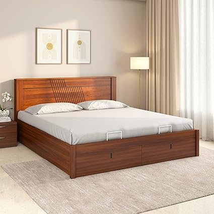 Nilkamal Electra Premier with Storage | 1 Year Warranty Engineered Wood Queen Hydraulic Bed
