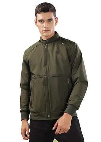 Dollar Full Sleeves Bomber Jacket for Men | TPU Men’s Standing Collar Lightweight Winter Jacket, Regular Fit