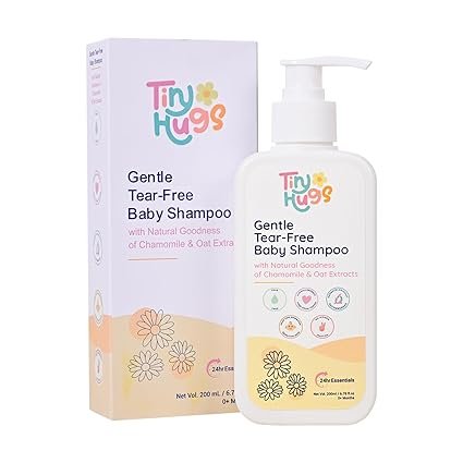 TinyHugs Baby Shampoo with Chamomile & Oat Extracts | Tear-Free & Gentle Care for Scalp Growth | 200ml