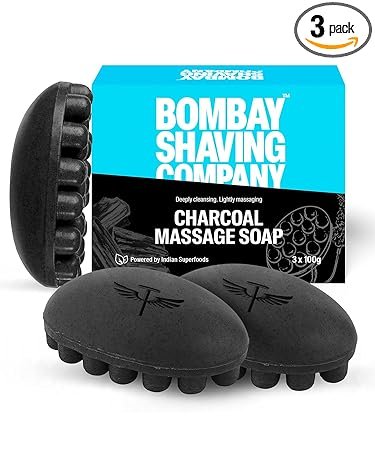 Bombay Shaving Company Charcoal Massage Soap 100g | Pack of 3