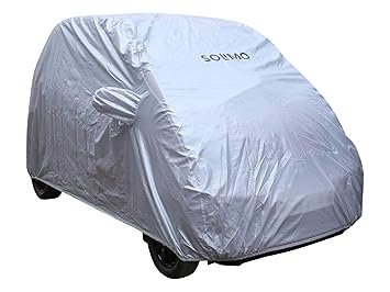 Amazon Brand – Solimo Basic Car Cover for Taigun (2021) | UV & Dust Protection, Durable, Moderate Water-Resistant, Reinforced Stitching and Lightweight | Included Carry Bag (Grey)
