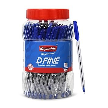 Reynolds DFINE Ball Pen SET – 50 BLUE PENS WITH COMFORTABLE GRIP