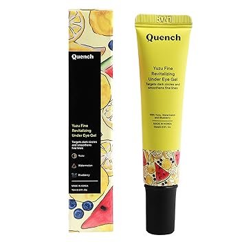 Quench Vitamin C Revitalizing Under Eye Gel with Yuzu Lemon Extracts | Instantly Brightens Under Eye | Reduces Dark Circles, Puffiness & Fine Lines | Made in Korea (15ml)