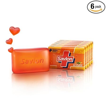 Savlon Moisturizing Glycerin Soap Bar With Germ Protection Soap for Women & Men, For All Skin Types 600g or above (Combo Pack of 5)