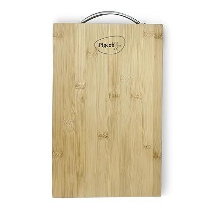 Pigeon by Stovekraft Small Natural Bamboo Wood Chopping Cutting Board for Kitchen Vegetables, Fruits & Cheese, BPA Free, Eco-Friendly, Anti-Microbial (30 x 20cm| Brown)