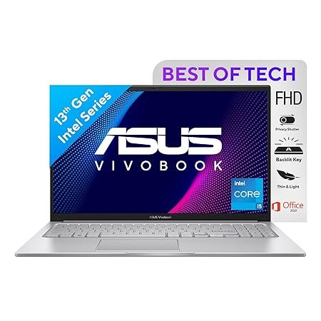 ASUS Vivobook 15, Intel Core i5-1335U 13th Gen, 15.6-inch FHD 60Hz Thin & Light Laptop