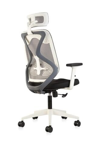 CELLBELL Capree C190 Ergonomic Mesh Home & Office Chair Imported Pneumatic Hydraulic | 2D Adjustable Arm Rest (High-Back), White