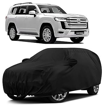 Sulfar 100% Water Resistant Car Body Cover Compatible with Mirror for Toyota Cruiser (Triple Stitched, Full Bottom Elastic, Black)